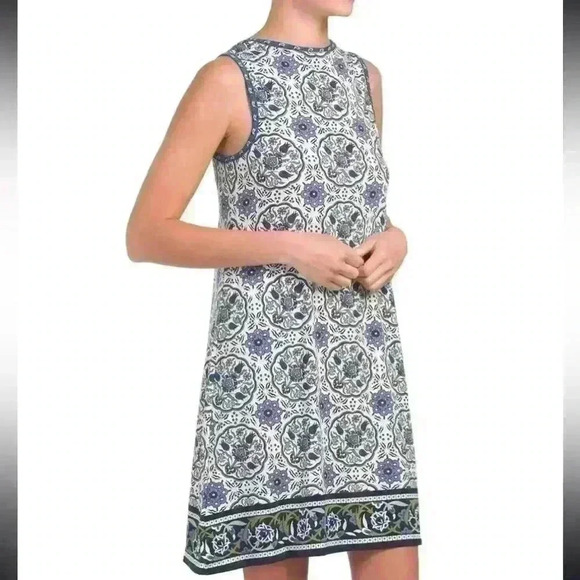 MAX STUDIO | Blue and White Floral Mini Dress - Picture 1 of 4